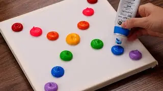 Daisy Flowers In Heart❤️ Acrylic Painting｜Easy Painting For Beginners (1390)｜Oddly Satisfying