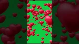 Heart particles green screen 