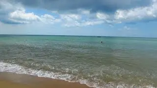 Центральный пляж станицы Благовещенская Краснодарский край, июль 2017
