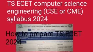 How to prepare TS ECET computer science engineering syllabus 2024|Ts Ecet tips
