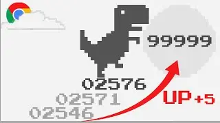 To a High Score of ► 2576 Through Cactus Fields and Pterodactyl Clouds in the Arcade Game Dino T-Rex