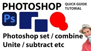 Photoshop set operations / unite / subtract etc using shape layers tutorial