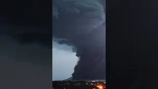 Hurricane approaching small coastal town