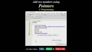 Addition Two Numbers Using Pointers | C Programming | 