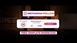 Instagram Follow Animation Reminder Free Lower Third Template Download (Follow Me On Instagram)