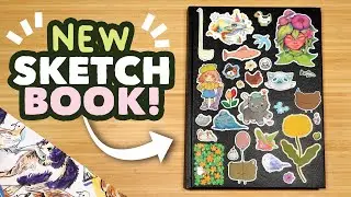 Starting a Brand New Sketchbook! // Filling the First Page & Decorating the cover