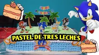 Pastel de tres leches / temática de Sonic
