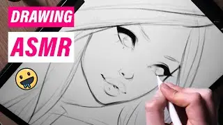 Pretty Girl Sketch on Procreate (ASMR)