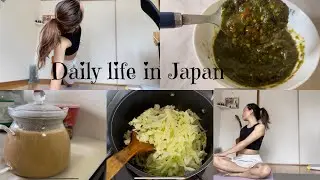 Daily life in Japan🧡. Doing workout and preparing pack 🥙 for work.