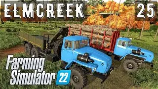 FS 22 - Тестирую Уралы для лесозаготовки.  Убираю сорняк - Фермер в ELMCREEK # 25