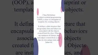 What is a Class in Object Oriented programming language? 