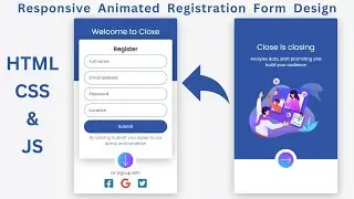 Responsive Animated Registration Form Design using HTML CSS and JavaScript