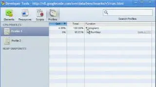 Google Chrome Developer Tools: Profiling and optimizing