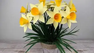 3D Paper Daffodil | 3D svg | SVG Templates | Circuit | FREE 3D SVG | Flower Craft