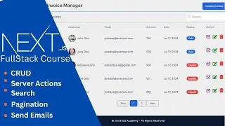 Fullstack NextJS Course - Invoice Manager - CRUD, Server Actions, Search, Pagination, Send Emails