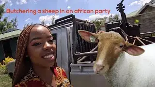 African Girl Slaughtering a Sheep/fun with my African mother/We ate the whole sheep.