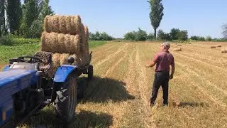 Заготівля тюків соломи на зиму розпочато! Возимо на сіновал трактором