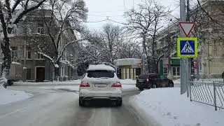 Симферополь,Крым заметает, снегопад/поездка по городу,ситуация на дороге