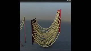 Blender Geometry Nodes Adaptive Catenary Curves 