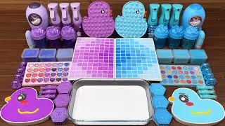 PURPLE vs BLUE DUCK I Mixing random into Glossy Slime I Satisfying Slime 