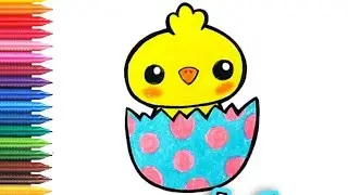 How To Draw An Easter Chick for Kids 🐣 Как нарисовать пасхального цыпленка для детей🐣