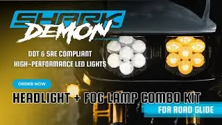 Street Legal LED Headlight + Fog Lamp Combo Kit for Road Glide Performance Bagger Motorcycles
