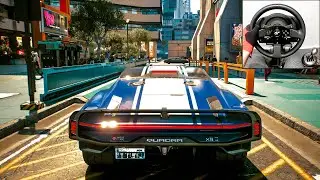 🚗 Cyberpunk 2077 Freeroam Steering Wheel | Thrustmaster T300 RS GT | Gameplay