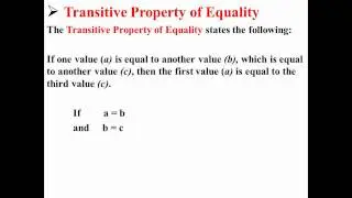 Transitive Property of Equality