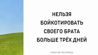 1370. Нельзя бойкотировать своего брата больше трех дней || Ринат Абу Мухаммад