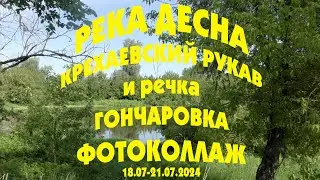 Река Десна. Фотоколлаж. О-в Любичев. Крехаевский рукав и Гончаровка (18.07-19.07-20.07-21.07.2024)