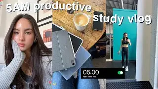 waking up at 5am☁️ day in the life of a stressed exam student