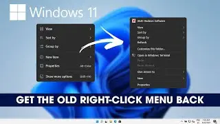 How to get back the old right-click menu on Windows 11. (Context Menu)