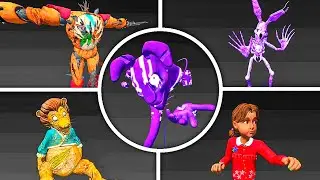 FNAF Security Breach Ruin DLC: ALL Secret Characters Animations (Behind The Scenes)