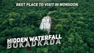 Found Hidden Waterfall Near Mumbai | Best place to visit in Monsoon | Bokadkada Waterfall |#bmw310gs