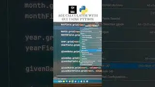 AGE CALCULATOR WITH GUI USING PYTHON PROGRAMMING 🌟 #age #calculator #gui #python #youtubeshorts