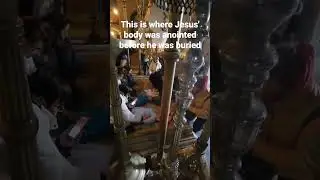 Here Jesus' body was anointed before his burial. Church of the Sepulcher / Sepulchre, Jerusalem
