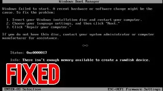 How to Fixed Error Code Status: 0xc0000017 Windows 10 (SOLVED) (FIXED Tutorial)