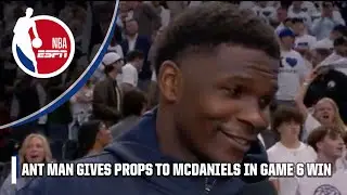 Anthony Edwards gives ALL PROPS to Jaden McDaniels in MONSTER Game 6 win 🤝 | NBA on ESPN