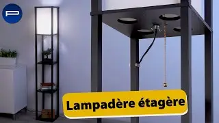 Lampe sur pied avec étagères - coloris noir Lunartec [PEARLTV.FR]