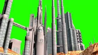Green Screen City Building chroma key footage
