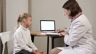 No Copyright Lady Doctor writing Prescription | Sick Girl Stock Footage Video | Royalty Free