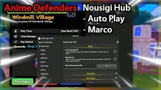 ⭐ Anime Defenders Script | Nousigi Hub | Auto Play, Marco, Claim Rewards | Roblox Pc/Mobile Executor