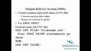 How to use SAS - Lesson 2 - Exporting Data
