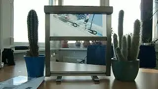 E-Rollo: Beispiel als bedrucktes Fotorollo oder mit Logo als Sonnenschutz, Sichtschutz bzw. Werbung