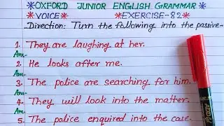 turn the following into the passive voice | oxford junior english grammar voice exercise 82