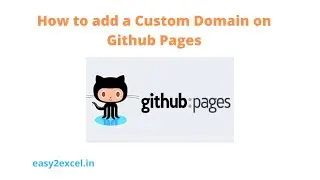 How to add a  Custom Domain on Github Pages