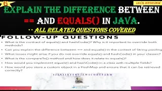 Explain the difference between == and equals in Java