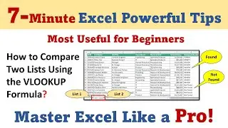 How to Compare Two Lists in Excel Using the VLOOKUP Formula? | Learn Microsoft Excel Tricks and Tips