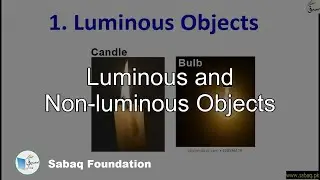 Luminous and Non-luminous Objects, General Science Lecture | Sabaq.pk