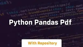 python pandas pdf